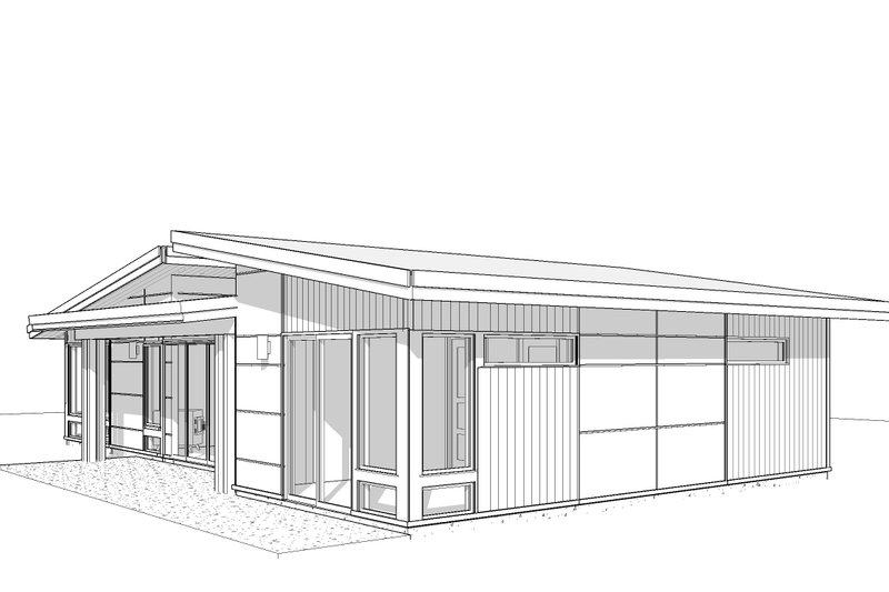 House Blueprint - Exterior - Rear Elevation for Modern House Plan #895-157 - 2 bed, 2 bath