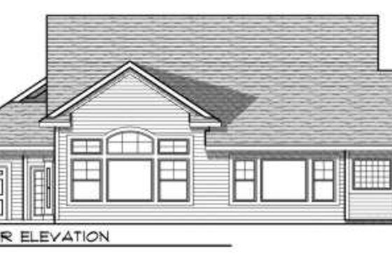 Exterior - Rear Elevation for Bungalow House Plan #70-708 - 3 bed, 2.5 bath