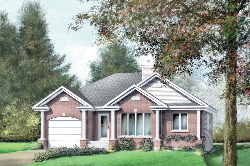 Architectural House Design - Traditional Exterior - Front Elevation Plan #25-1240