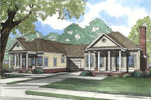 Southern Exterior - Front Elevation Plan #17-1067