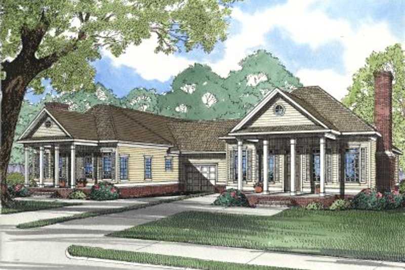 Architectural House Design - Southern Exterior - Front Elevation Plan #17-1067