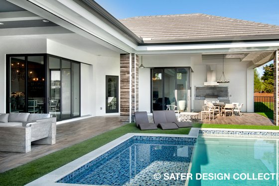 Exterior - Rear Elevation 2 for Contemporary House Plan #930-477 - 4 bed, 5 bath