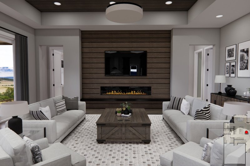 House Blueprint - Interior - Family Room 1 for Traditional House Plan #51-1219 - 3 bed, 2.5 bath