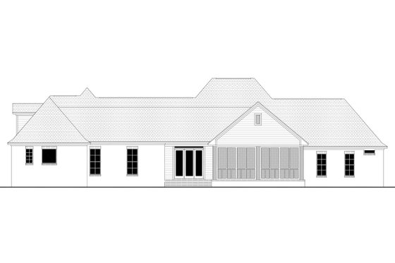 Exterior - Rear Elevation for Country House Plan #430-135 - 4 bed, 3.5 bath