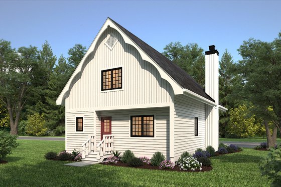 Exterior - Rear Elevation for Cabin House Plan #47-665 - 3 bed, 2 bath