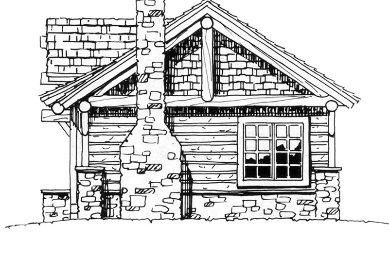 Home Plan - Exterior - Rear Elevation for Cabin House Plan #942-14 - 2 bed, 2 bath