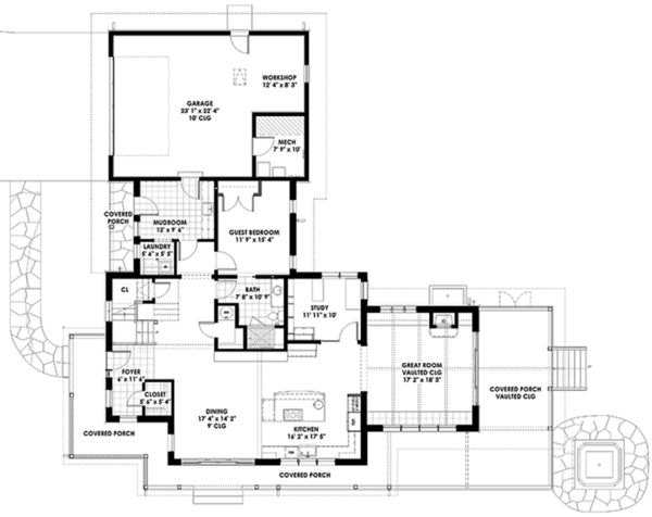 Barndominium Floor Plan - Main Floor Plan #1042-18