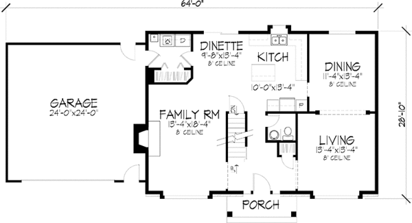 Home Plan - Colonial Floor Plan - Main Floor Plan #51-756