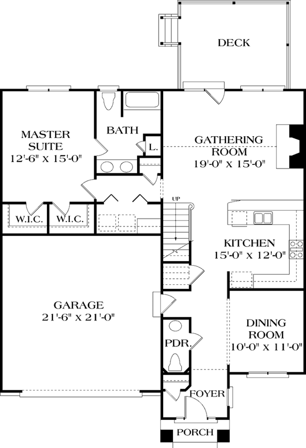 House Blueprint - Craftsman Floor Plan - Main Floor Plan #453-387