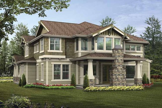 Exterior - Rear Elevation for Craftsman House Plan #132-495 - 5 bed, 4 bath