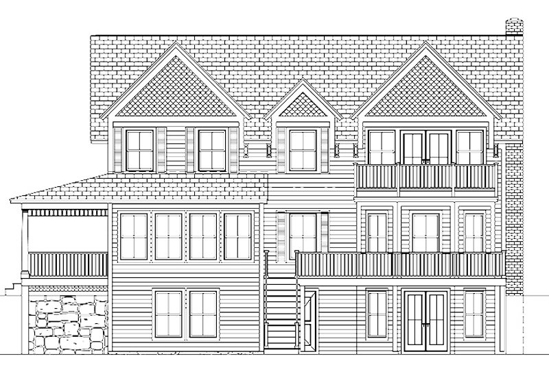 Dream House Plan - Exterior - Rear Elevation for Colonial House Plan #1061-6 - 3 bed, 3 bath