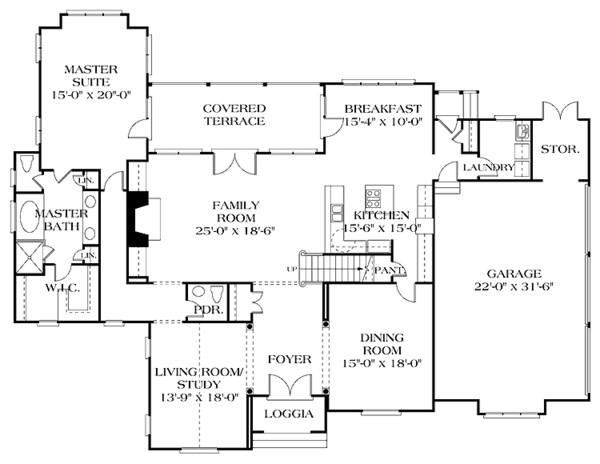 Home Plan - Country Floor Plan - Main Floor Plan #453-149