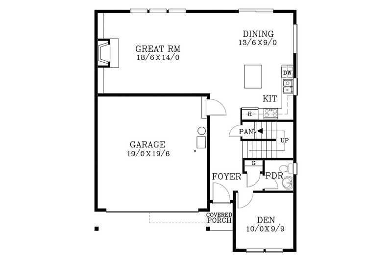 Dream House Plan - Floor Plan - Main Floor for Traditional House Plan #53-579 - 3 bed, 2.5 bath