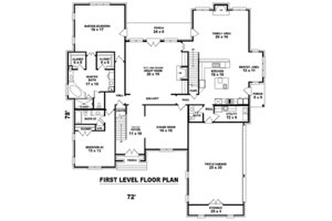 Floor Plan - Main Floor for European House Plan #81-1638 - 5 bed, 4 bath