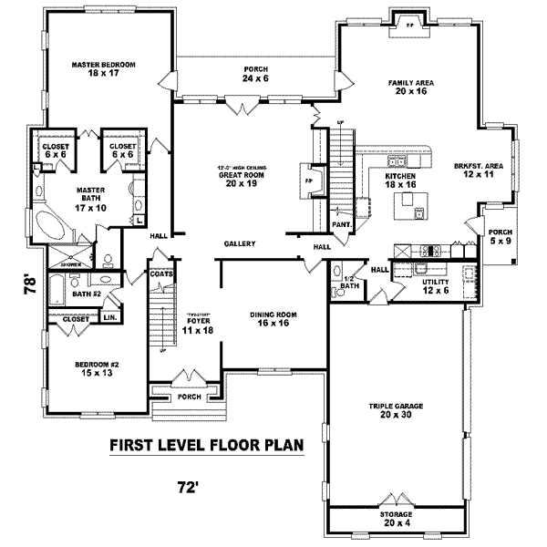 European Floor Plan - Main Floor Plan #81-1638