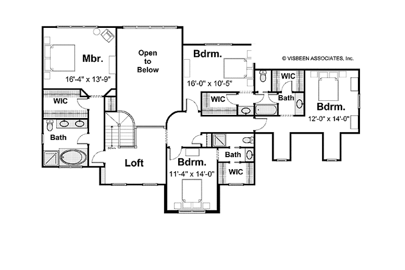 Home Plan - Floor Plan - Upper Floor for Country House Plan #928-206 - 4 bed, 3.5 bath