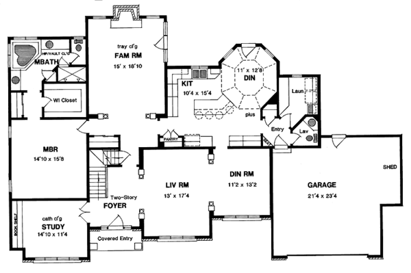 Architectural House Design - Country Floor Plan - Main Floor Plan #316-146