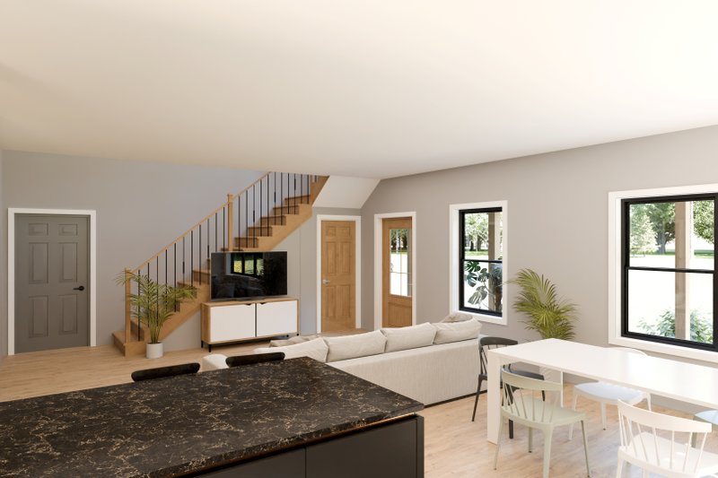 Dream House Plan - Interior - Family Room for Barndominium House Plan #1089-38 - 3 bed, 2.5 bath