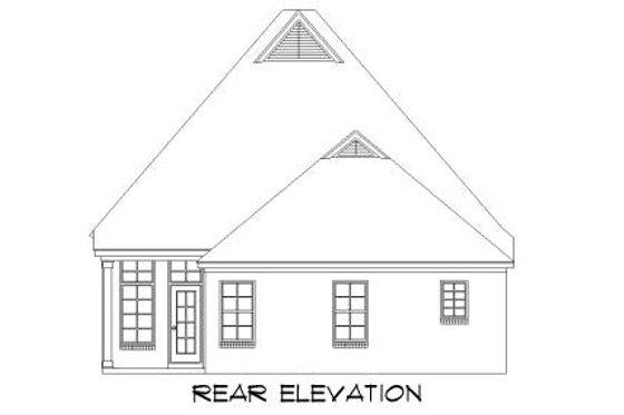 Exterior - Rear Elevation for European House Plan #424-122 - 3 bed, 2 bath