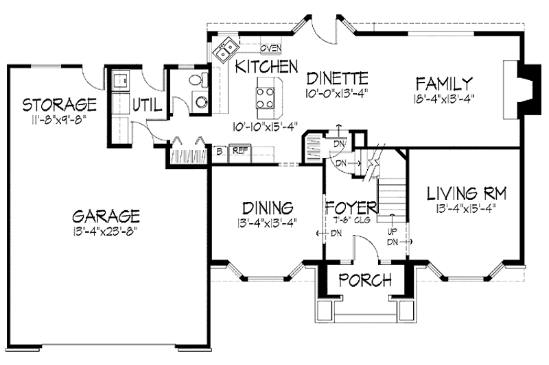 Home Plan - Floor Plan - Main Floor for Traditional House Plan #51-852 - 4 bed, 2.5 bath