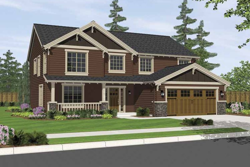 Architectural House Design - Craftsman Exterior - Front Elevation Plan #943-2