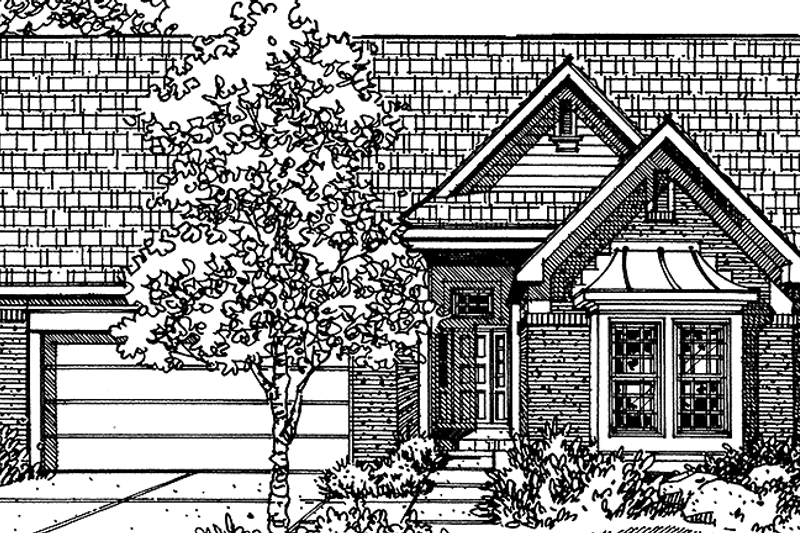 Architectural House Design - Prairie Exterior - Front Elevation Plan #320-1408