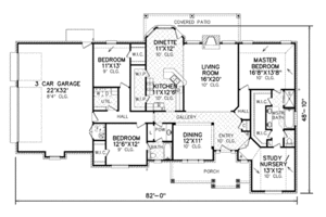 Floor Plan - Main Floor for Traditional House Plan #65-446 - 3 bed, 2 bath