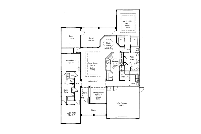 Home Plan - Floor Plan - Main Floor for Country House Plan #938-11 - 3 bed, 2.5 bath