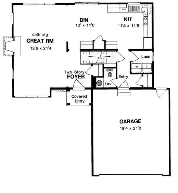 Home Plan - Colonial Floor Plan - Main Floor Plan #316-147
