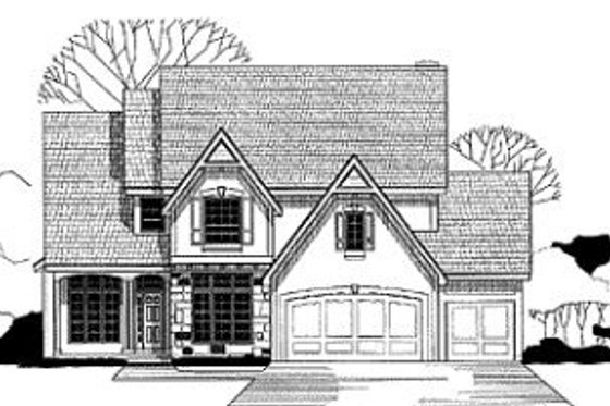 Exterior - Front Elevation for European House Plan #67-151 - 4 bed, 4 bath