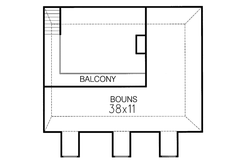 Architectural House Design - Floor Plan - Upper Floor for Colonial House Plan #15-305 - 3 bed, 2.5 bath