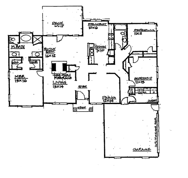 Home Plan - Craftsman Floor Plan - Main Floor Plan #30-336