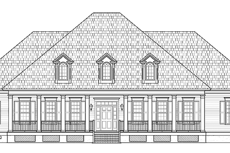 Dream House Plan - Exterior - Front Elevation 3 for Southern House Plan #1054-13 - 4 bed, 3 bath