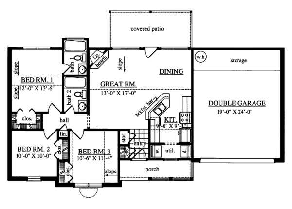 Architectural House Design - Country Floor Plan - Main Floor Plan #42-588