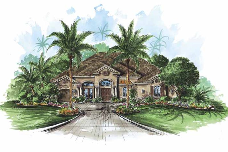 Home Plan - Mediterranean Exterior - Front Elevation Plan #1017-62