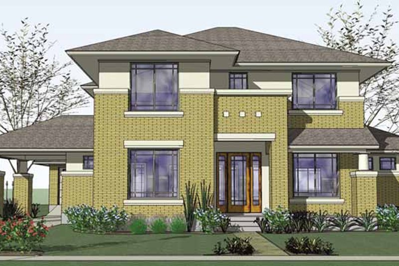 Dream House Plan - Prairie Exterior - Front Elevation Plan #120-220
