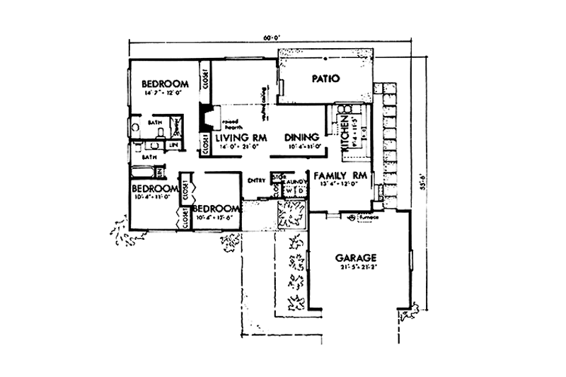 Dream House Plan - Floor Plan - Main Floor for Prairie House Plan #320-1399 - 3 bed, 2 bath