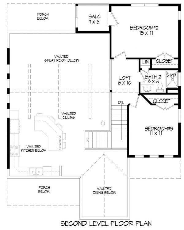 Dream House Plan - Cabin Floor Plan - Upper Floor Plan #932-344