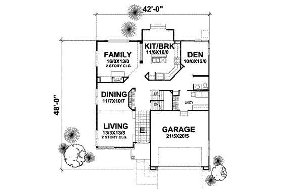 Floor Plan - Main Floor House Plan #50-242 - 4 bed, 2.5 bath