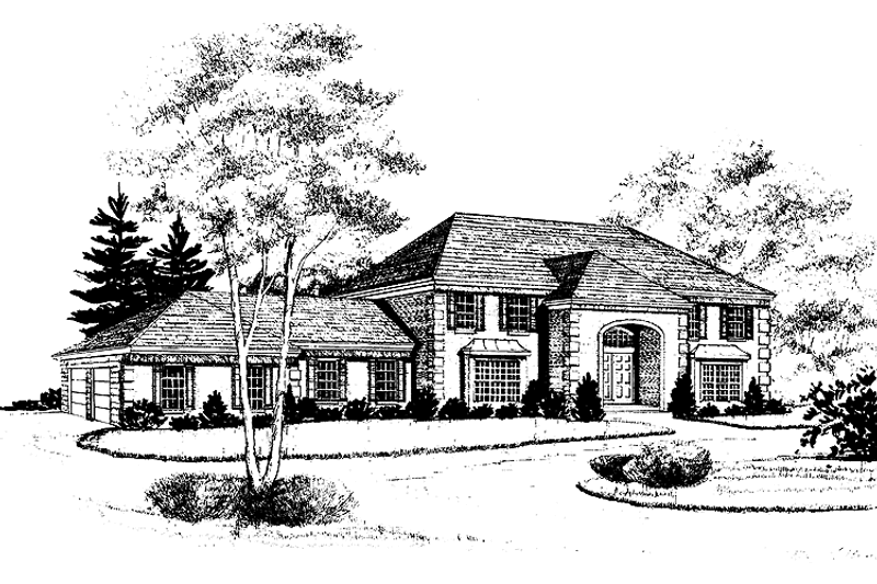 Home Plan - Exterior - Front Elevation 3 for Traditional House Plan #314-248 - 4 bed, 3.5 bath
