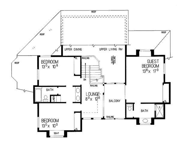 Architectural House Design - Mediterranean Floor Plan - Upper Floor Plan #72-919