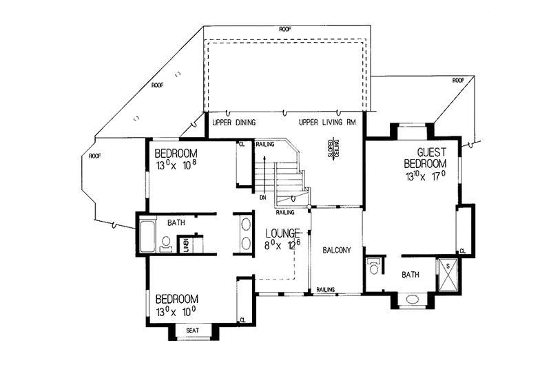 Home Plan - Floor Plan - Upper Floor for Mediterranean House Plan #72-919 - 4 bed, 3.5 bath