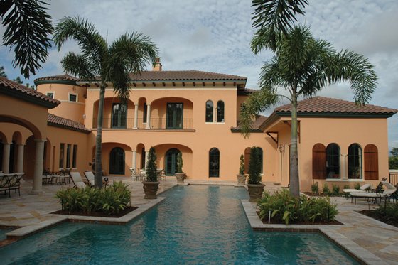 Exterior - Rear Elevation for Mediterranean House Plan #1058-12 - 4 bed, 4.5 bath