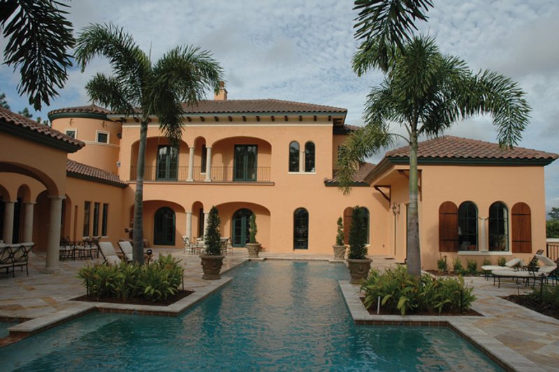 House Design - Exterior - Rear Elevation for Mediterranean House Plan #1058-12 - 4 bed, 4.5 bath