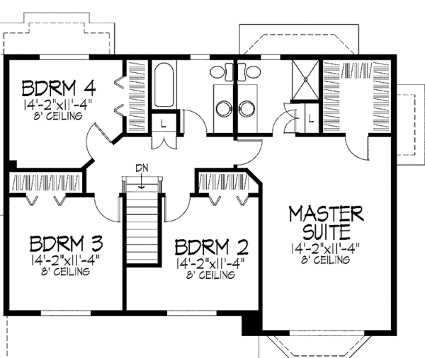 House Plan Design - Country Floor Plan - Upper Floor Plan #51-755