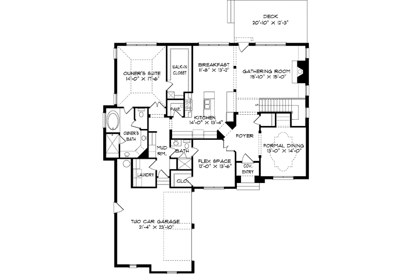 Home Plan - Floor Plan - Main Floor for Tudor House Plan #413-910 - 5 bed, 4 bath