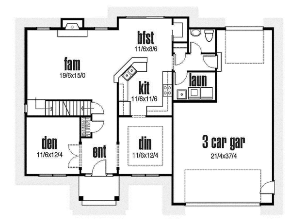 House Design - Traditional Floor Plan - Main Floor Plan #435-23