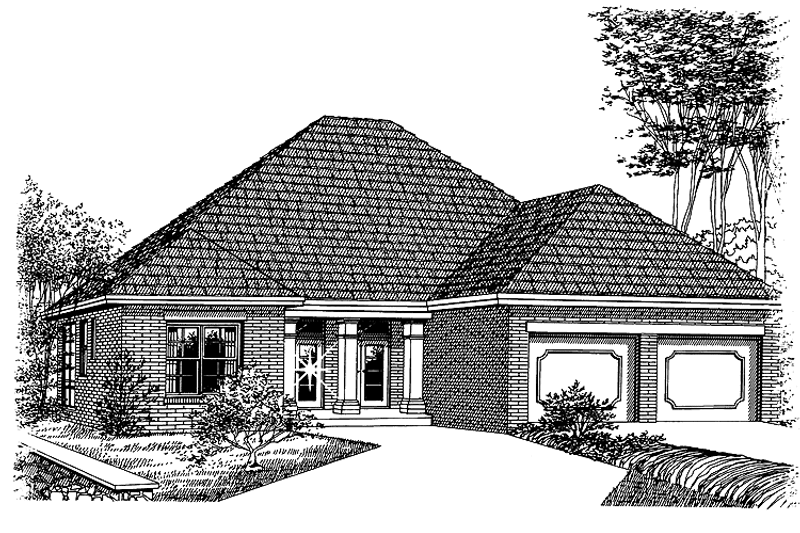 House Blueprint - Ranch Exterior - Front Elevation Plan #15-345