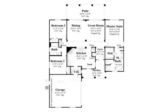 Floor Plan - Main Floor for Country House Plan #930-365 - 3 bed, 2 bath
