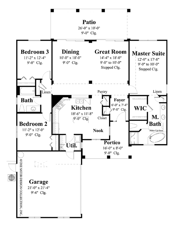 Country Floor Plan - Main Floor Plan #930-365